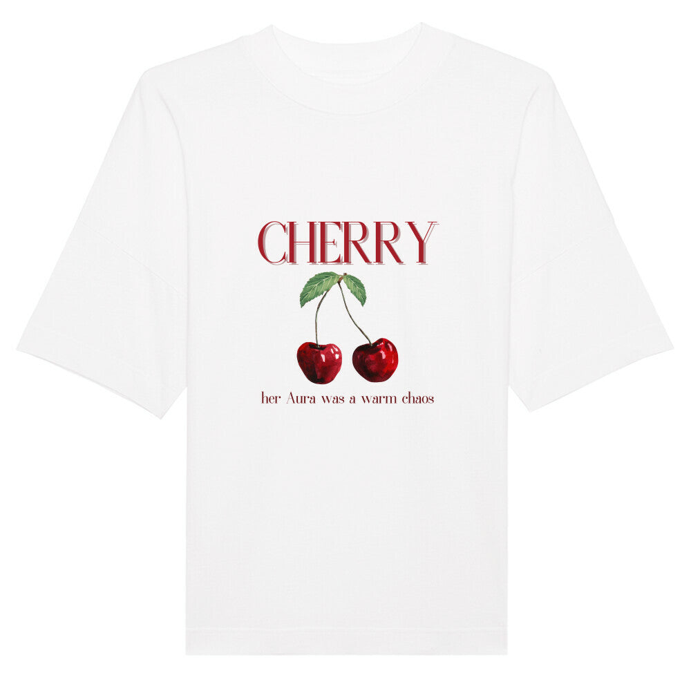 Mockup weiß oversized T-Shirt mit Kirschen Cherry Aura Hadix Originals 